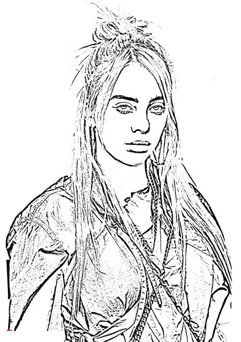 billie eilish hand drawing coloring pages  printable coloring pages