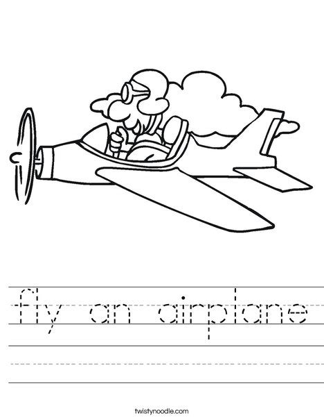 fly  airplane worksheet twisty noodle
