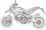 Ducati Hypermotard Multistrada sketch template