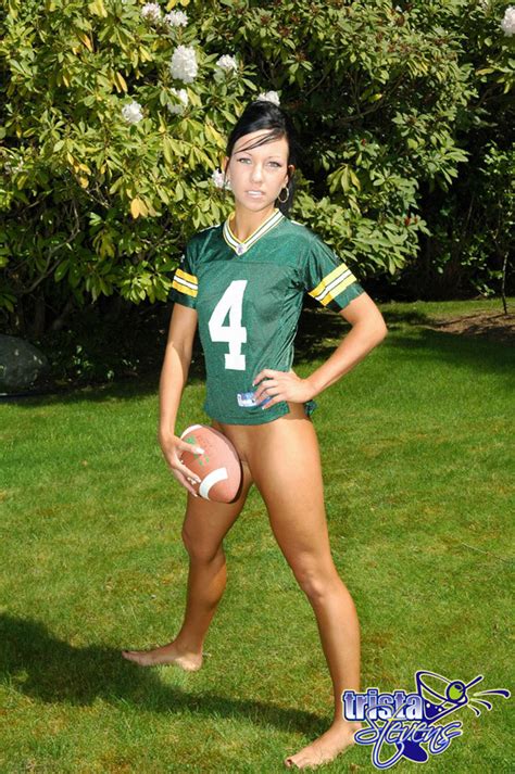 trista plays ball in this sexy packers jersey pichunter