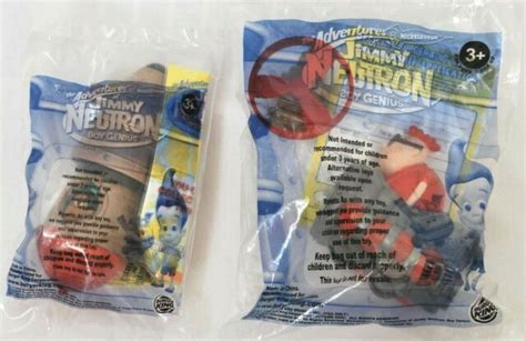 2002 Sealed Burger King Jimmy Neutron Toys Libby And Sheen S Spinner