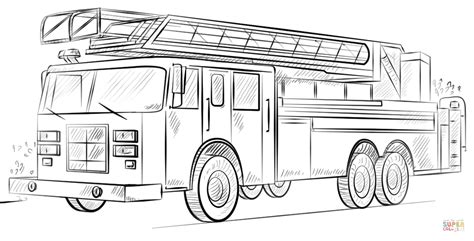 fire truck  ladder coloring page  printable coloring pages