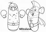 Veggietales Goliath Mitraland Cucumber sketch template