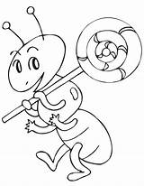 Coloring Ant Pages Lollipop Color Cute Clipart Kids Cartoon Cliparts Print Popular Animals Library sketch template