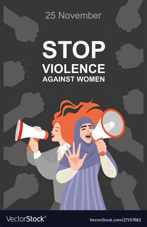 Stop Violence Against Women Royalty Free Vector Image