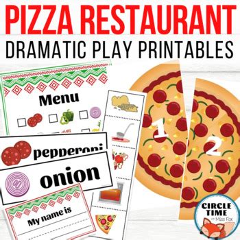 pizza restaurant dramatic play printables pizzeria center activities