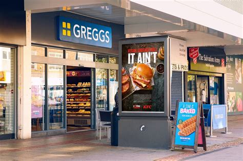 kfc advertises bacon burger outside greggs home of the vegan sausage