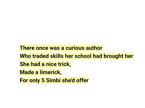 One Original Limerick Poem Abigail Nacional Simbi