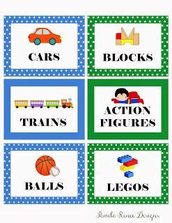 printable boys toy bin labels  sets   pictures