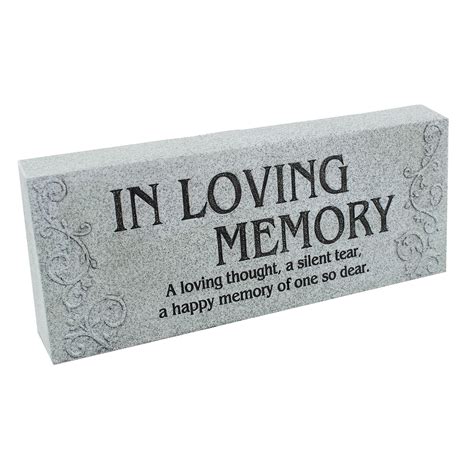 loving memory graveside memorial block grey plaque connollys