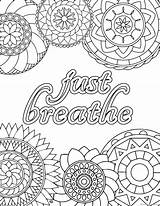 Coloring Stress Pages Relief Adult Adults Printable Anxiety Colouring Sheets Color Quote Anti Books Mandala Book Inspirational Kids A4 Zen sketch template
