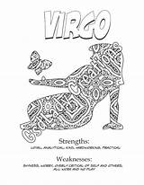 Coloring Astrology Gemini Virgo Print Zodiac Sign Star Horoscope Designlooter sketch template