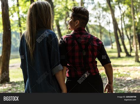 lesbian couple walking image and photo free trial bigstock