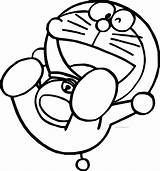 Doraemon Coloring Cute Cartoon Pages Wecoloringpage sketch template