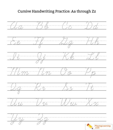 cursive alphabet practice   printable cursive handwriting