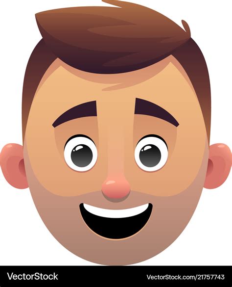young man head avatar cartoon face character vector image