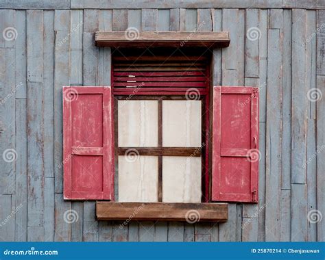 wooden window stock photo image  close rock