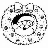 Kerstkrans Kerstman Kerst Lachende Kerstmis Kleurplaten sketch template