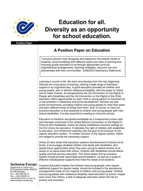 education position paper final inclusion education intellectual