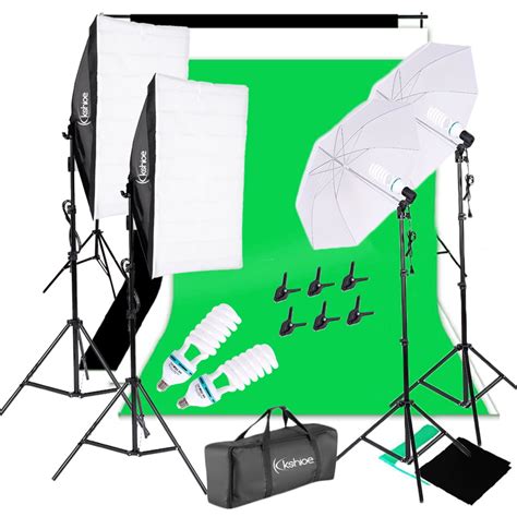 kshioe backdrop light stand softbox photo studio kit soft white umbrella light bulb photography