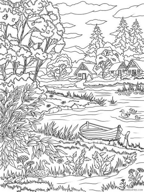 colouring pages  adults nature