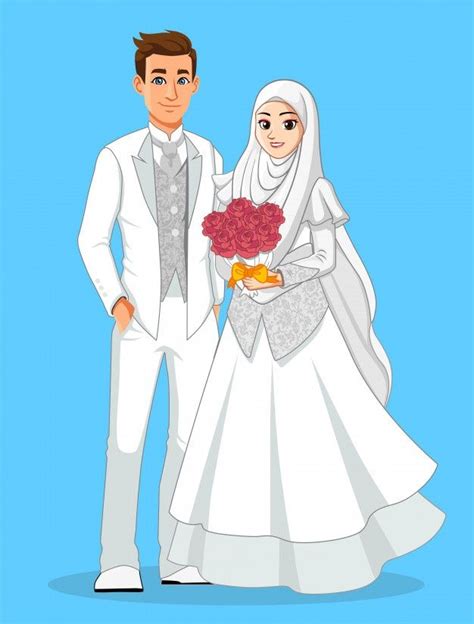 Gambar Kartun Muslimah Pernikahan Terbaru