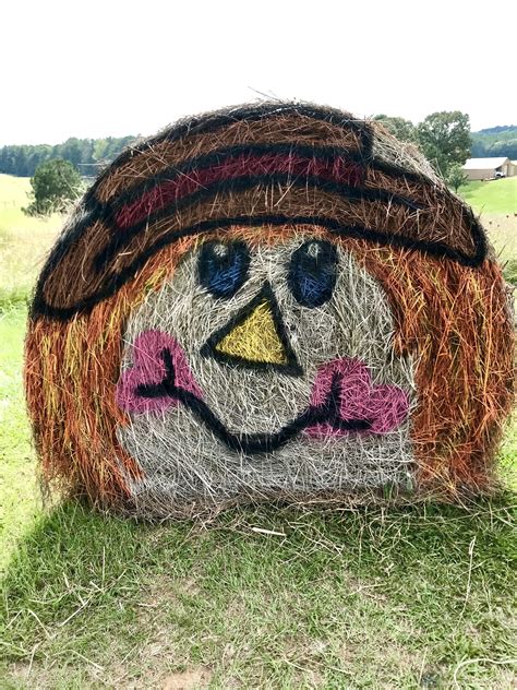 fall  scarecrow  hay bale hay bale art hay bale fall decor painted hay bales