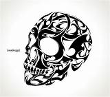 Tribal Skull Drawings Tattoos Tattoo Stencil Simple Skulls Cross Vector sketch template