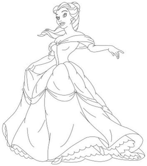 transmissionpress disney princess belle   gown coloring sheet