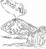 Volcano Drawing Coloring Dots Eruption Getdrawings sketch template