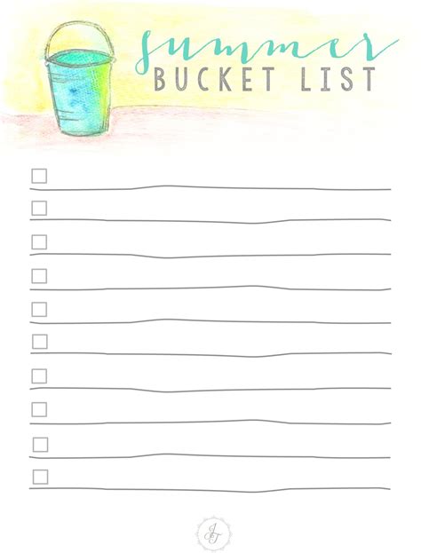 summer bucket list  printable  house studio