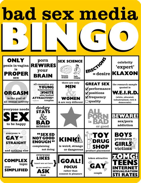 Bad Sex Media Bingo Sex Therapy Counselling Psychology Services