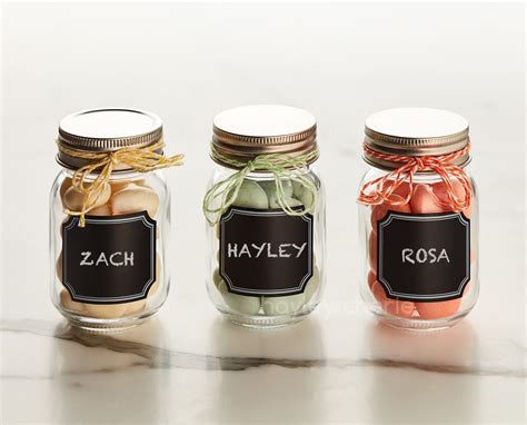 small mason jars  labels  pack