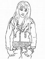 Coloring Hannah Montana Cyrus Miley Pages sketch template