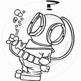 Diving Helmet Cartoon Clipart Drawing Diver Clip Deep Sea Coloring Dive Scuba Clipground Line Pages Template Color Sketch Choose Board sketch template