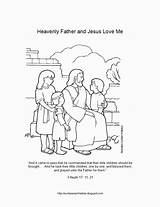 Coloring Jesus Children Father Heavenly Pages Lds Christ Lesson Color Loves Heaven Friend Kids Bible Sunbeam Nursery Primary Activities Little sketch template