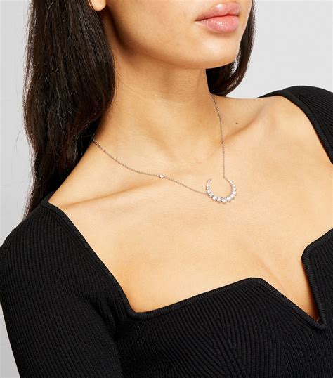 Shay White Gold And Diamond Celestial Moon Necklace Harrods Us