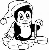 Penguin Coloring Pages Christmas Cute Penguins Clipart Sheets Kids Elf Winter Adult Color Baby Colouring Clip Drawing Print Para Library sketch template