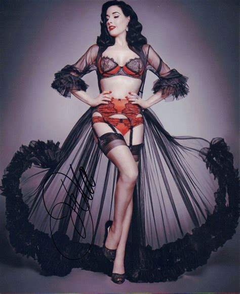 dita von teese signed 11x14 photo