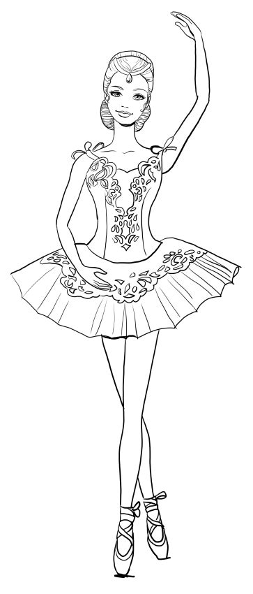 barbie ballerina coloring pages