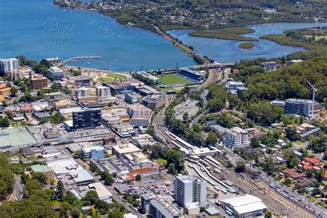 aerial stock image gosford city centre