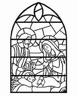 Ausmalbilder Kirchenfenster Weihnachten Glasmalerei Bibel Geburt Christi Ostern sketch template