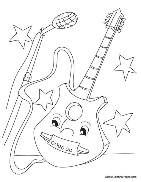 guitar coloring page   guitar coloring page  kids