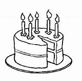 Cake Birthday Drawing Coloring Line Candles Clipart Slice Drawings Cakes Clip Pages Printable Candle Pencil Happy Kids Clipartbest Colouring Cliparts sketch template