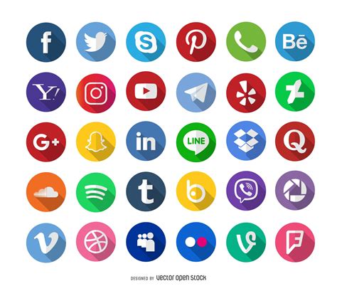 collection  social network icons featuring  logos