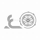 Minimo Icona Lineare Segno Simbolo Pneumatico Spinga Tyre Minimal sketch template