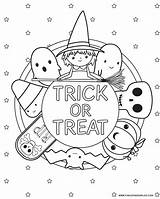 Halloween Coloring Pages Cute Printable Kids Print Sheets Printables Adult Choose Board Fun sketch template