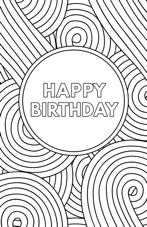printable foldable happy birthday coloring card