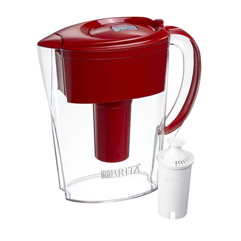 Brita Space Saver Water Filter Pitcher 6 Cup Red