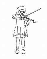 Violin Playing Coloring Pages Kids Children Index Print Folders Colpages sketch template